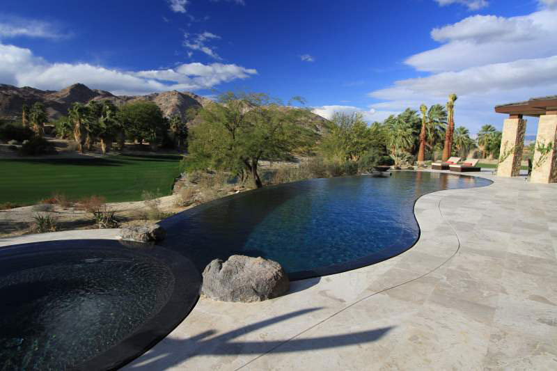 Freeform Negative Edge Pool with Golf Course View