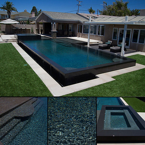 StoneScapes Black Touch of Glass Pool Finish