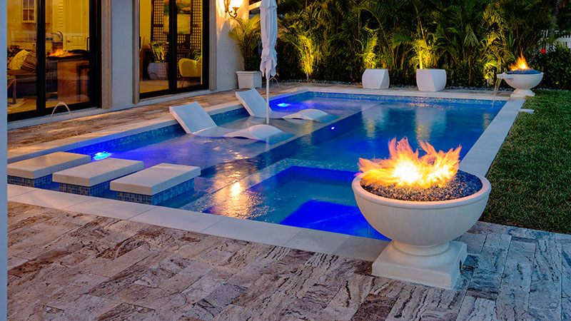 Inground Pool With a Fire Feature | Outdoor Living