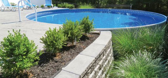 Concrete Pool Deck with Semi-Inground Pool