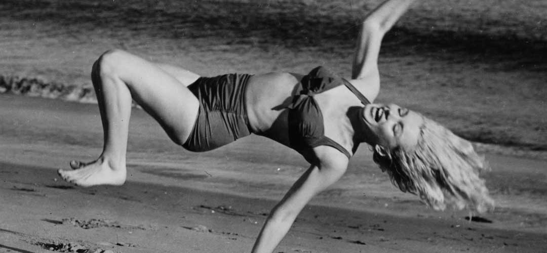 Marilyn Monroe Models the Iconic Swimsuit Style, The Two Piece Bathing Suit