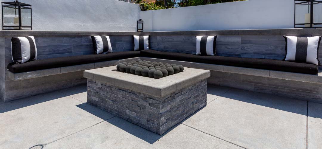 stone pebble fire pit interior material