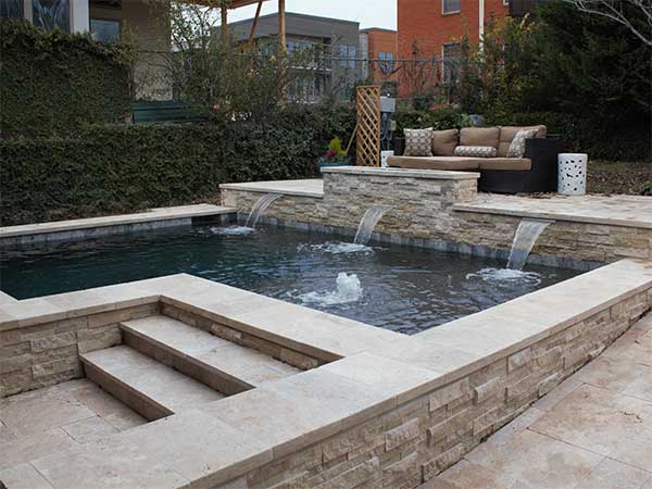 Multi-Level Backyard Pool, Outdoor Living Area 