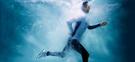 Man Running Underwater in Swimming Pool | Pool Workout