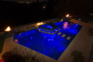 Gunite Geometric Shape Swimming Pool with Medium Blue Water Color