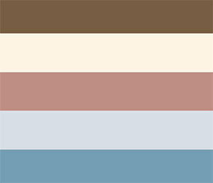 Classic Colors: Basic Brown, Cream, Dusty Pink, Baby Blue, and Robin’s Egg Blue