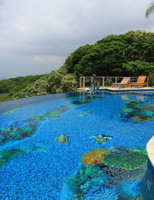 Deep Blue – Vanishing Edge Pool with Ocean Mosaics