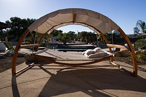 World – Circular Canopy with Hammock Overlooking Pool