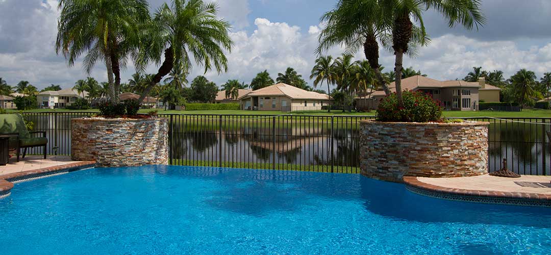 swimming pool with fence