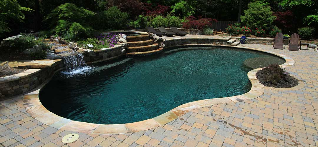 swimming pool with pebble finish