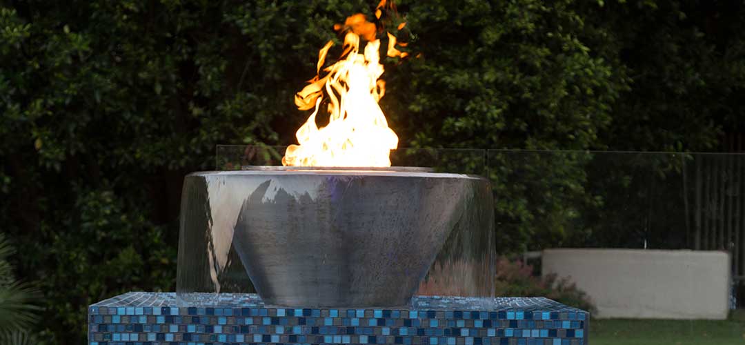 swimming pool fire feature