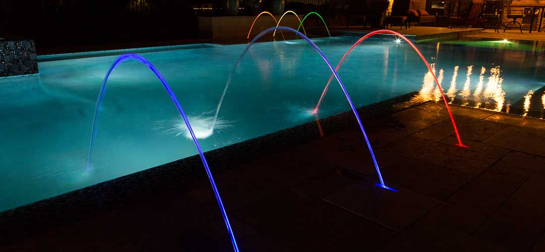 colorful pool lighting
