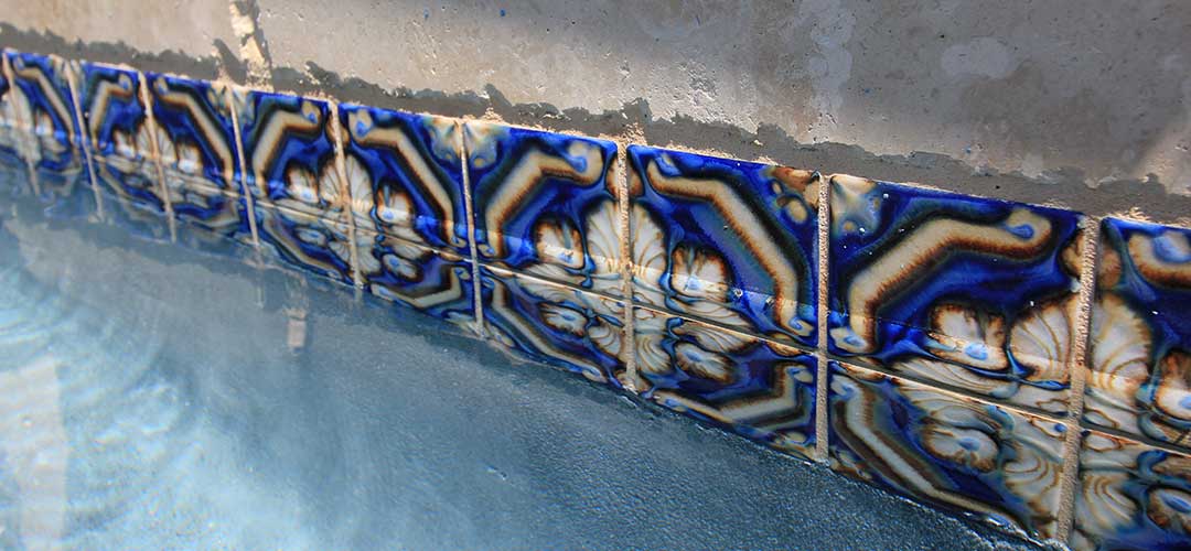 Swimming Pool Ceramic Tile Closeup